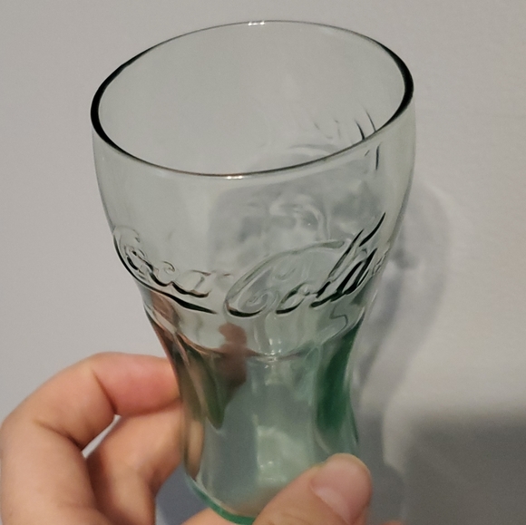 Vintage green glass set of 4 4 1/2 inch Coca Cola glasses - Picture 4 of 4